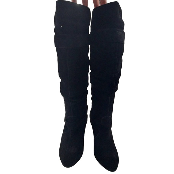 GIANI BINI! RICH BLACK SUEDE LEATHER SCRUNCHY BOOTS! SZ 7M - Picture 3 of 12